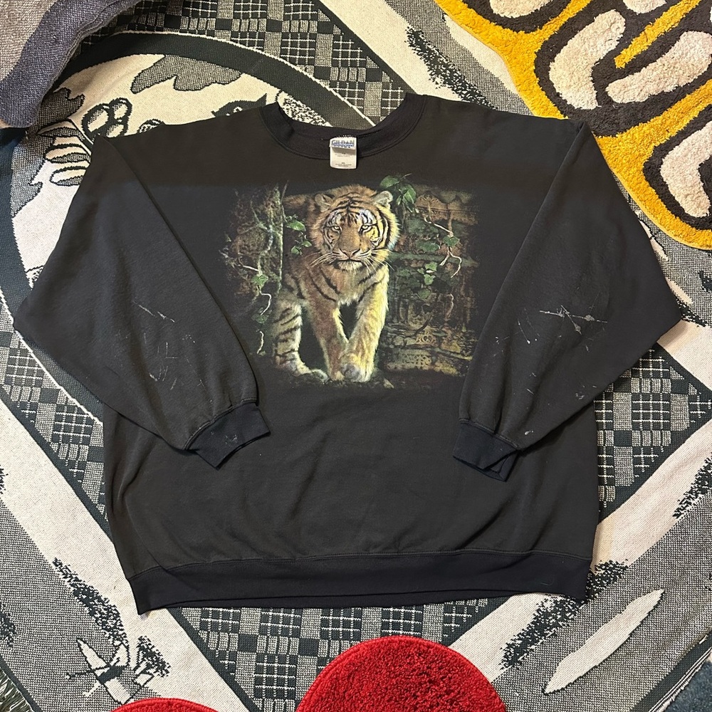 Black Tiger Graphic Men's Sweater